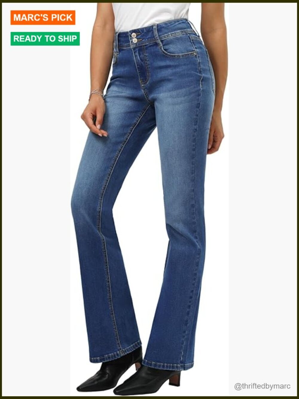 Tall Bootcut Jeans Mid-Rise Stretchy Denim Pants 34-38 Inseam